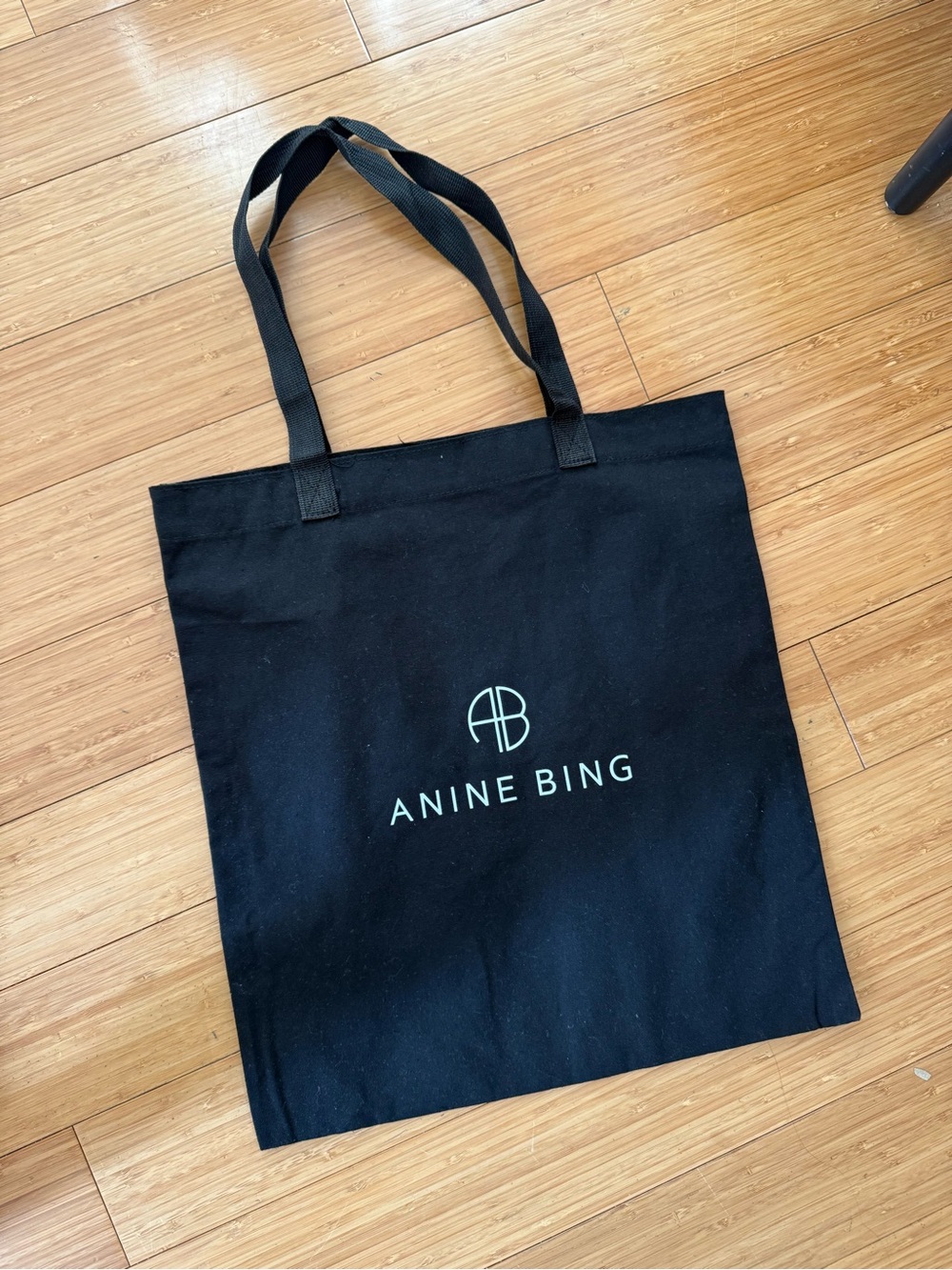 Anine Bing Black Canvas Logo Tote